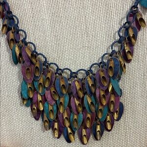 Multicolor vintage metal Statement Necklace